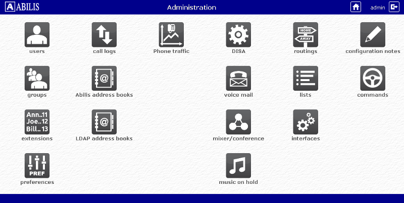 Administration page