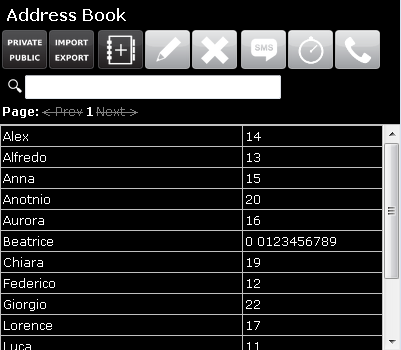 Address book