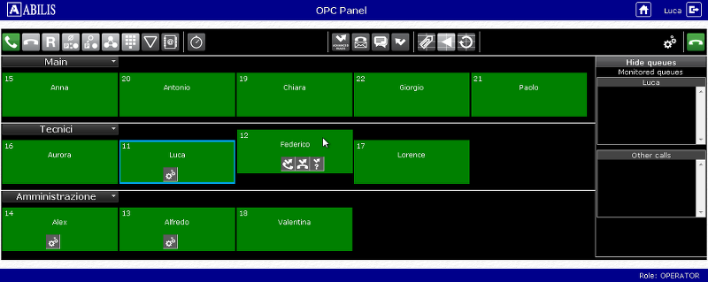 Groups in OPC panel