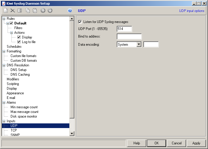 Kiwi deamon setup UDP transport window