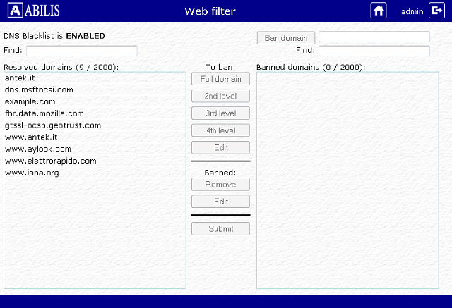 DNS Blacklist web interface 1