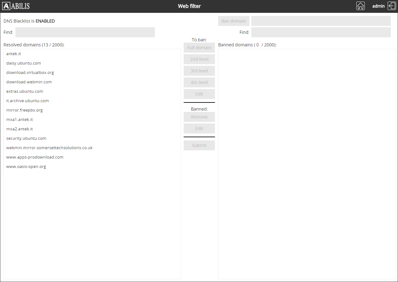 DNS Blacklist web interface 1