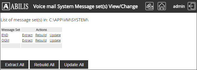 Voice Mail - System message sets