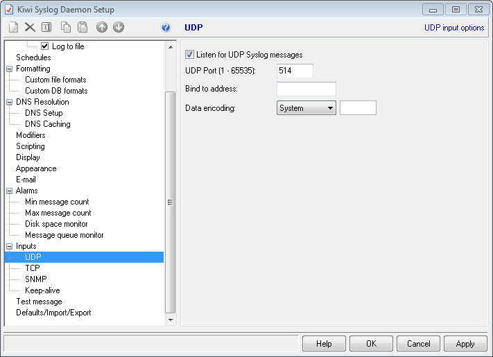 Kiwi Daemon setup UDP transport window