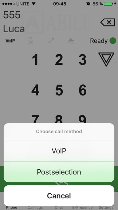 The manual call options when Postselection is active