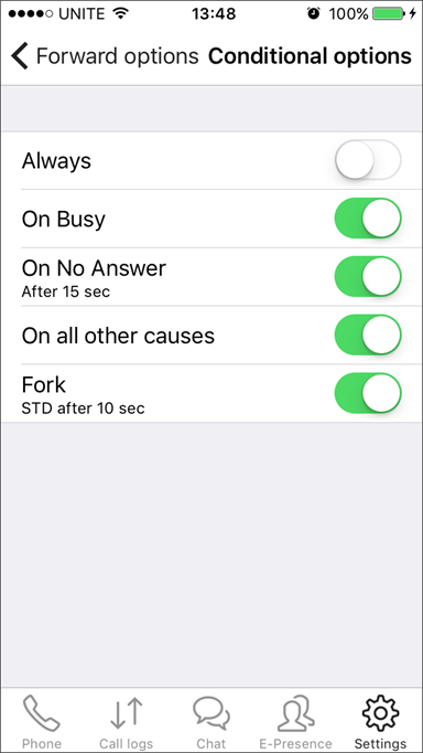 Conditional options