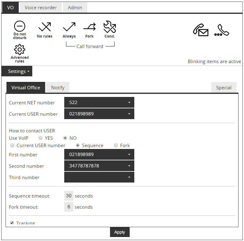 Web interface to change CTIVO preferences