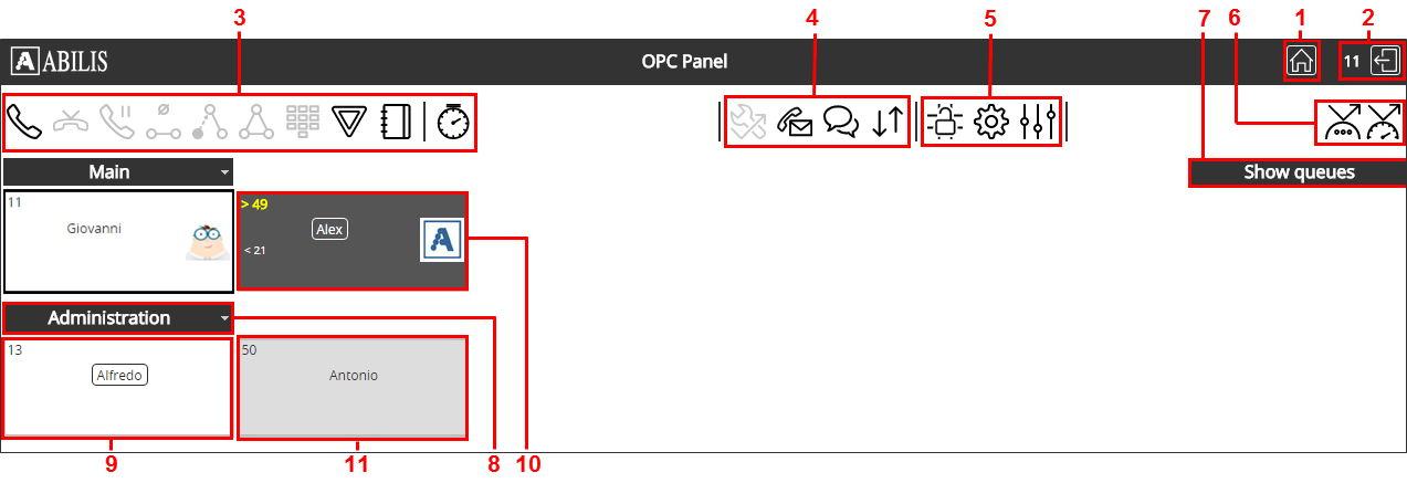 OPC panel's homepage