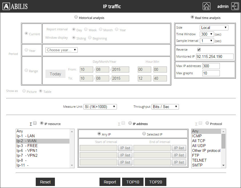 TRFA Example 5 - Reverse settings