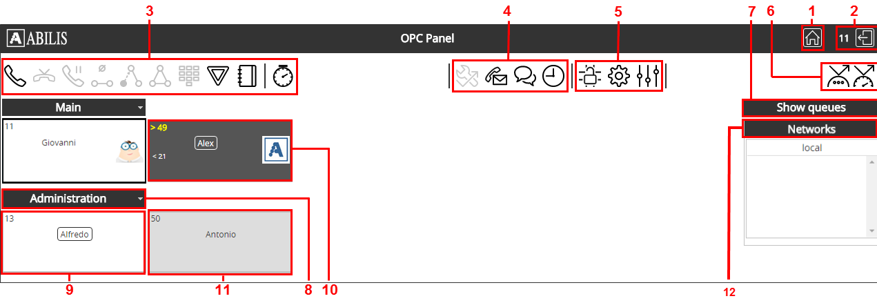 OPC panel's homepage